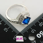 Sapphire Blue Crystal Zircon Fashion Ring - 925 Sterling SilverRing