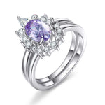 Brilliant Amethyst Double Ring - 925 Sterling SilverRing6