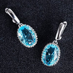 Aquamarine Oval Drop Earrings - 925 Sterling SilverEarrings