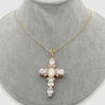 Shell Puka Cubic Zirconia Cross NecklaceNecklace