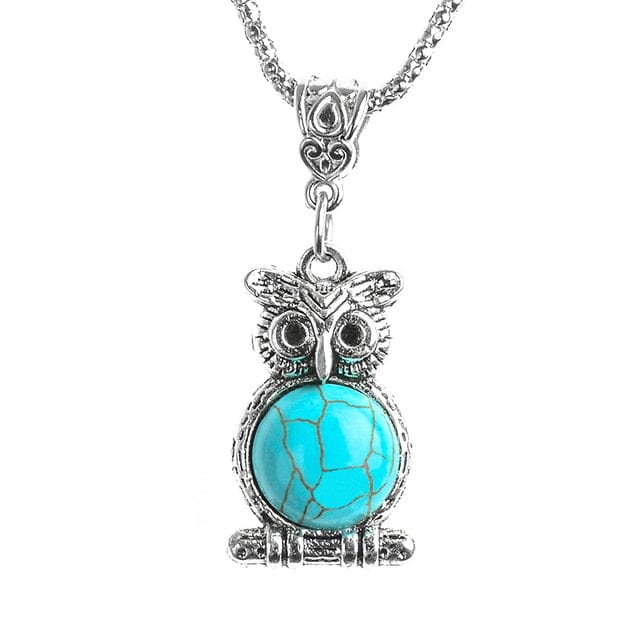 Calming Turquoise Silver Pendant NecklaceNecklaceB