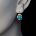 Classic Design Inlaid Blue Opal Drop EarringsEarrings