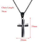 WWJD Simple Black Silver Gold Cross Necklace Stainless Steel NecklaceNecklace
