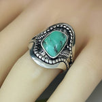 European Tree Leaves Marble Turquoise RingRing