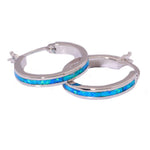White and Blue Fire Opal Stud EarringsEarrings