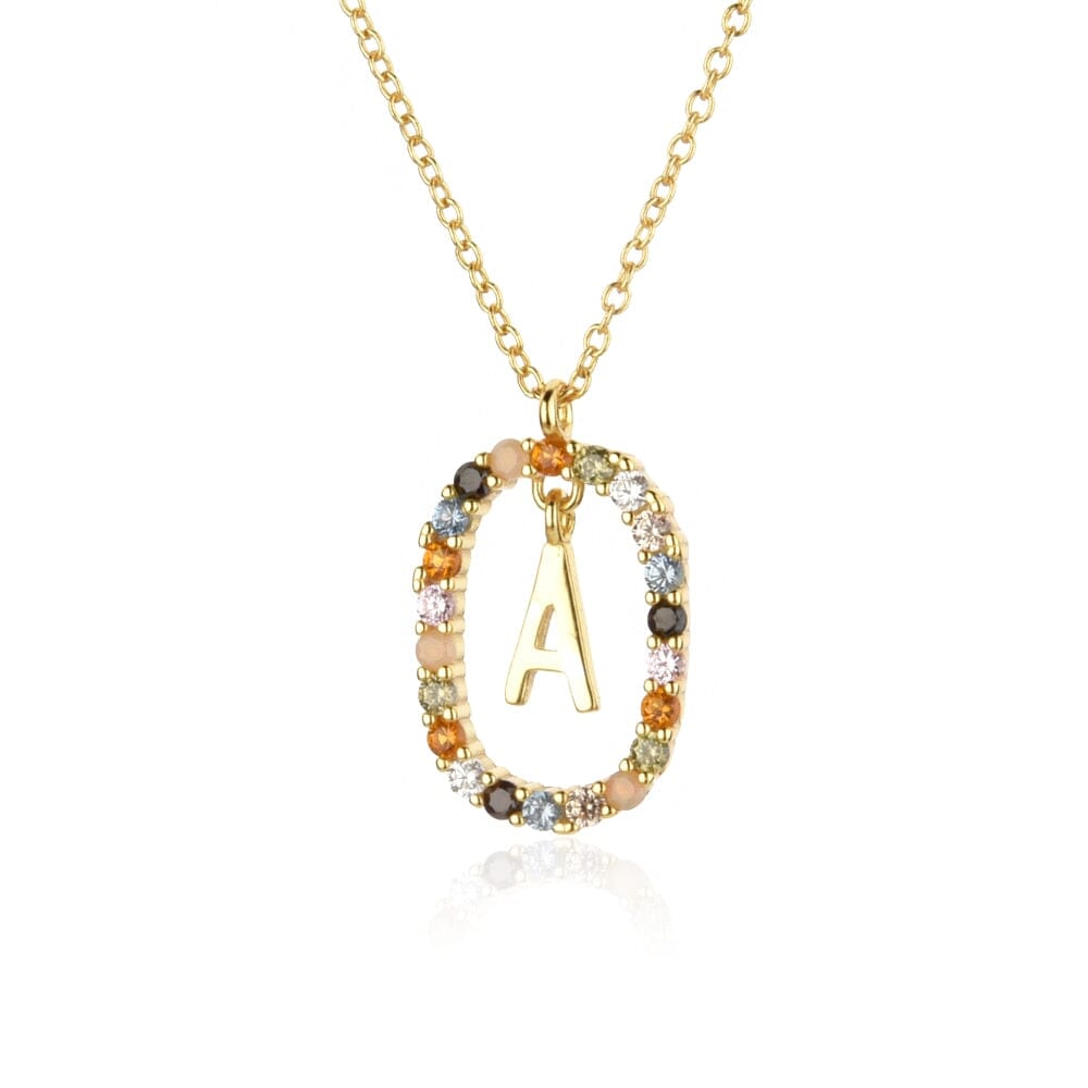 Say My Name A - Z Alphabet Initial Long Chain Necklace - 925 Sterling SilverNecklaceGold A