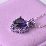 European and American Luxury Amethyst Love Pendant NecklaceNecklace