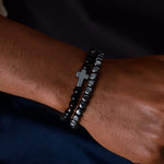 WWJD Cross Black Slim Causl Faith BraceletBracelet