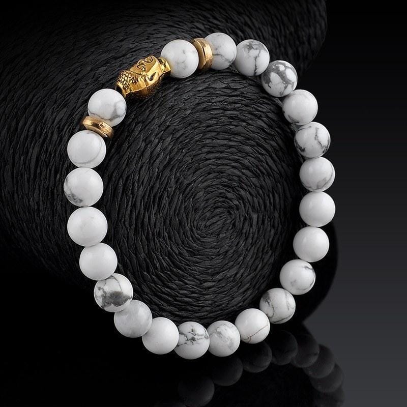 White Turquoise Buddhist Meditation Beads BraceletBracelet