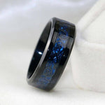 Black Onyx and Blue Sapphire Charm Couple RingsRing