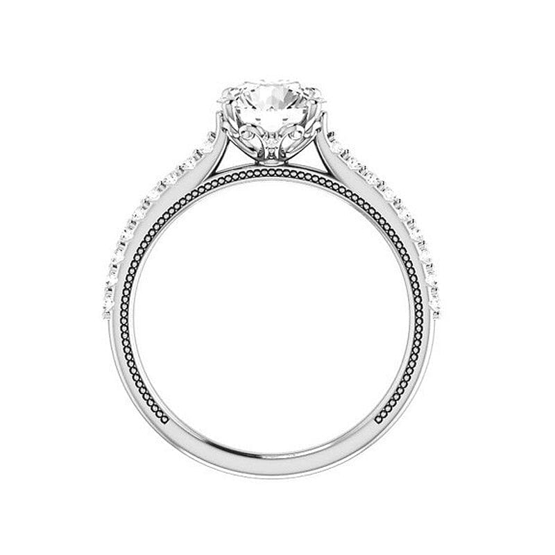 Diamond Round Vintage Ring - 925 Sterling SilverRings