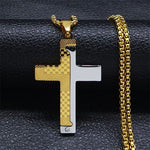 WWJD Cross Christian Prayer Necklace - ( Stainless Steel Gold )Necklace