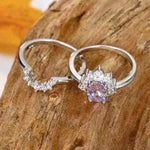 Brilliant Amethyst Double Ring - 925 Sterling SilverRing