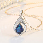 Collares Mujer Blue Sapphire Necklace - S925 Sterling SilverNecklace
