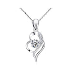 Fashion Heart Diamond Pendant Necklace - 925 Sterling SilverNecklace