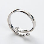 Novelty Love Hug Charm Adjustable Ring - 925 Sterling SilverRing