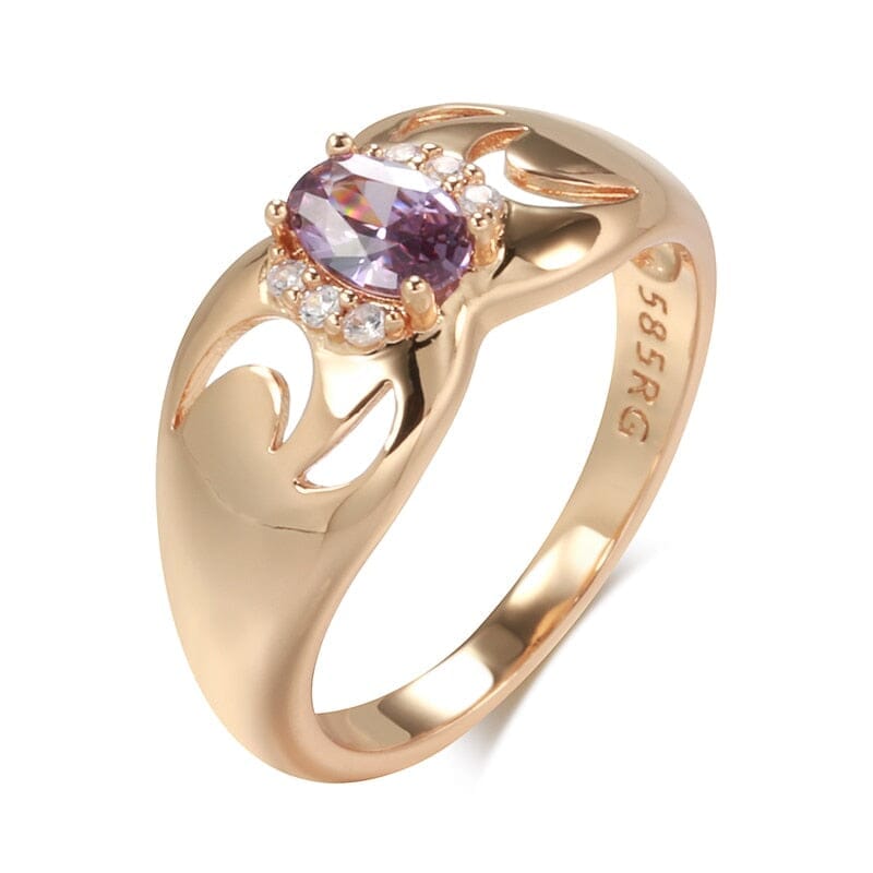 Luxury Amazing Purple Amethyst Oval Zircon RingRing7Purple