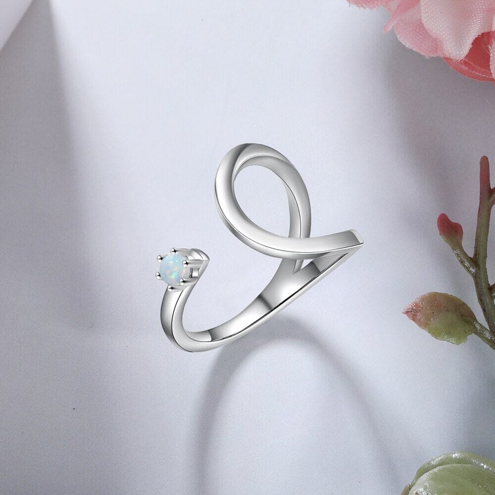 Unique Trendy Fashion Opal Stone Adjustable Ring - 925 Sterling SilverRing