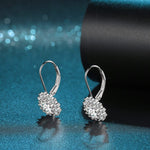 Sun Flower Diamond Drop Earrings - 925 Sterling SilverEarrings