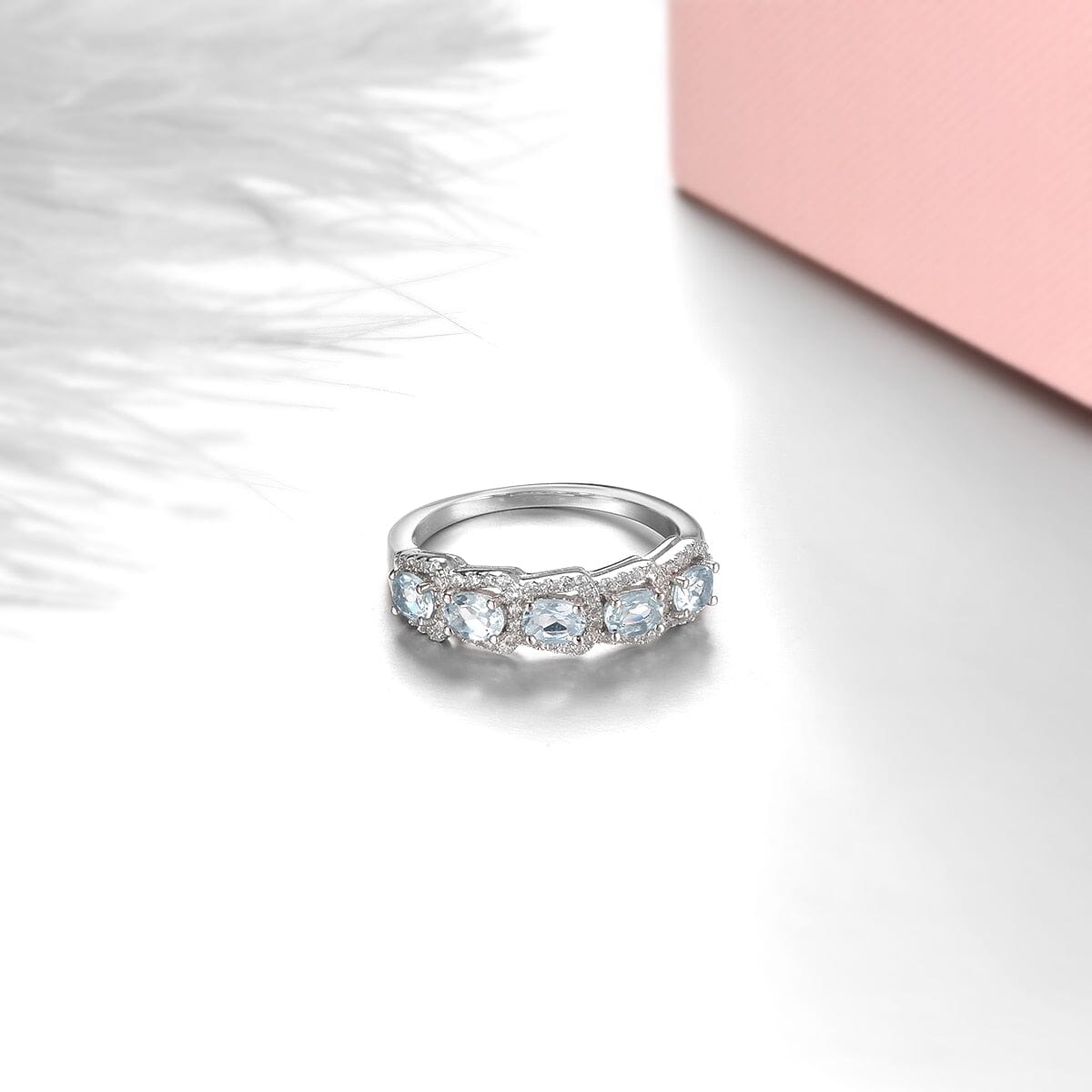 Elegant Style Natural Aquamarine Ring - 925 Sterling SilverRing