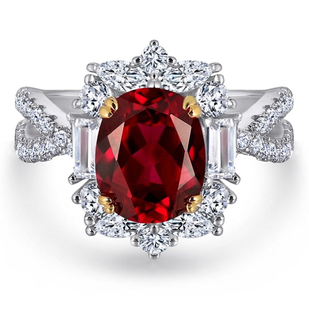 Precious Oval Crystal Ruby Resizable RingRing