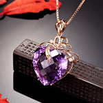 Romantic Heart Shaped Amethyst Gemstone Jewelry SetJewelry Set