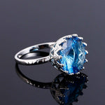 Blue Sapphire Crown Ring - 925 Sterling SilverRing