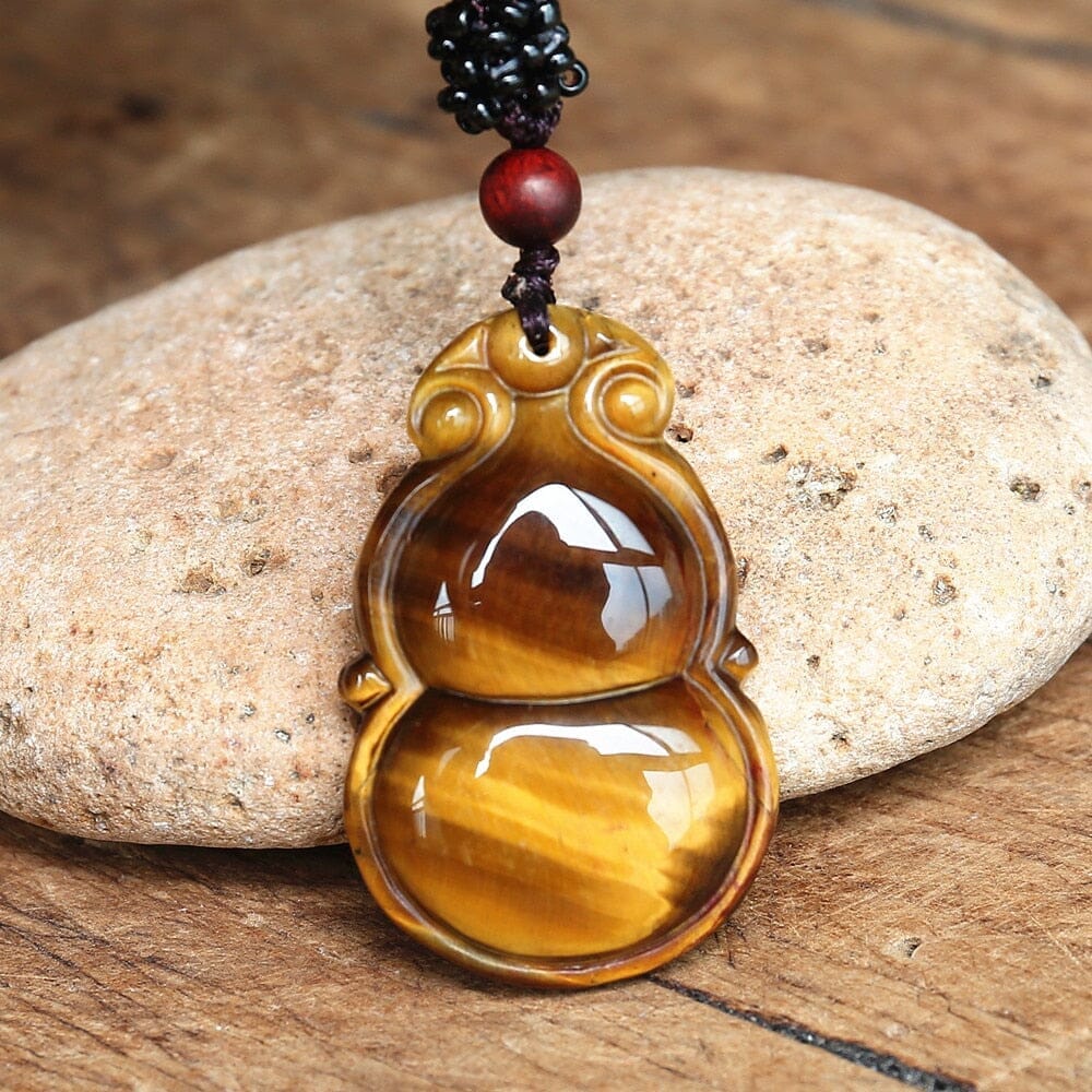 Tiger Eye Stone Carved Lucky Energy NecklaceNecklace