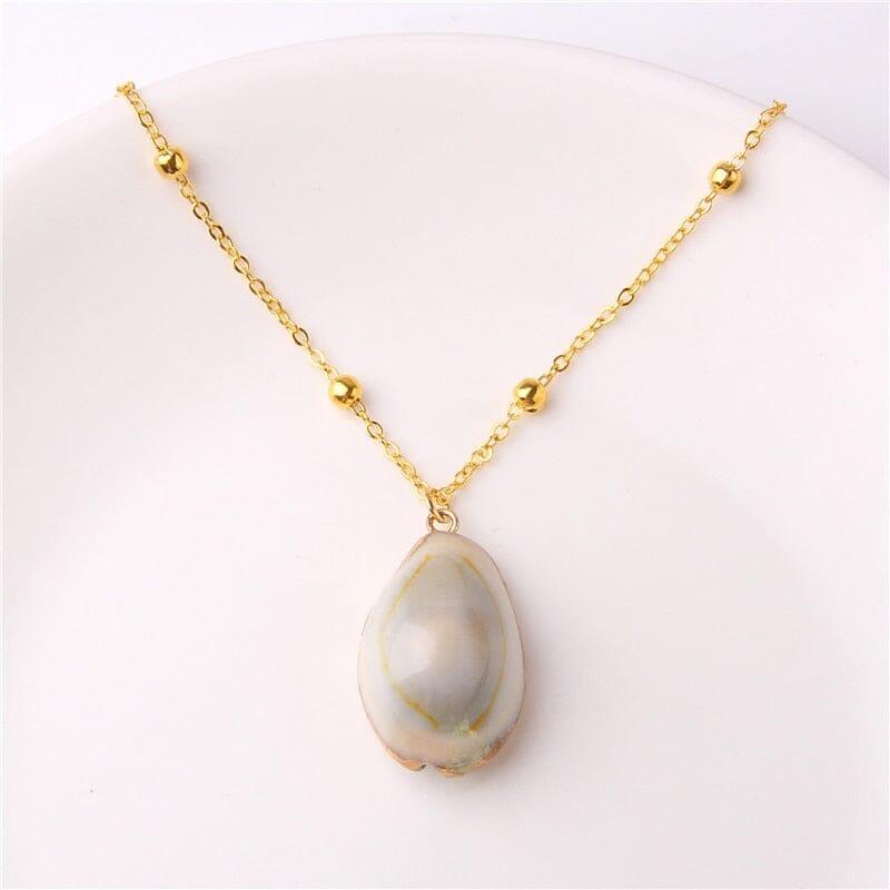 Boho Shell Necklace Sea Shell Chain Pendant NecklaceNecklace11 about 2.8cm