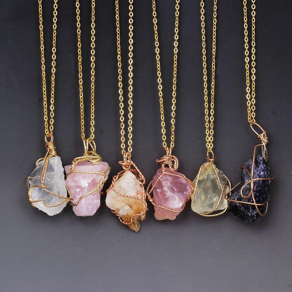 Natural Quartz Necklaces for Healing - 7 Types of Raw GemstonesNecklace