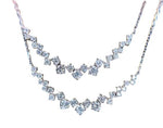 Crystal Clavicle Chain Diamond Pendant Silver NecklaceNecklace