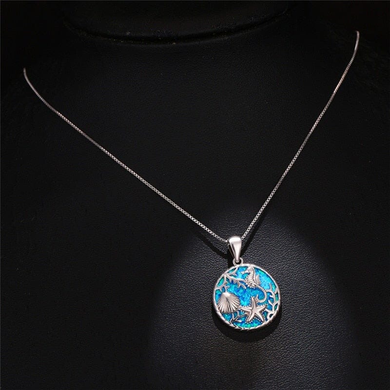 Dainty Ocean Star Opal Pendant NecklaceNecklaces