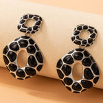 Cool Stuff Personality Square Leopard Print EarringsEarringssilver