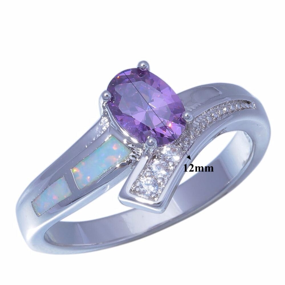 Amethyst and White Fire Opal RingRing