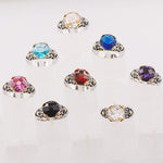 Vintage Style Sapphire Crystal Zircon Ring - 925 Sterling SilverRing