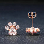 Paw Pink Rose Quartz Stud Earrings - 925 sterlingEarrings