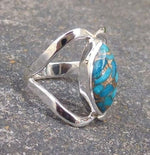 Simple Fashionable Turquoise Inlaid RingRing