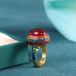 Red Corundum Cloisonne RingRing