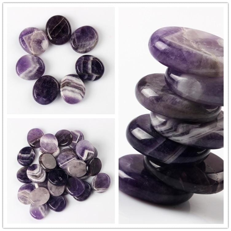 Assorted 7 pieces/lot Palm Stone Jade Crystal Reiki Healing Chakra With Free PouchRaw Stone