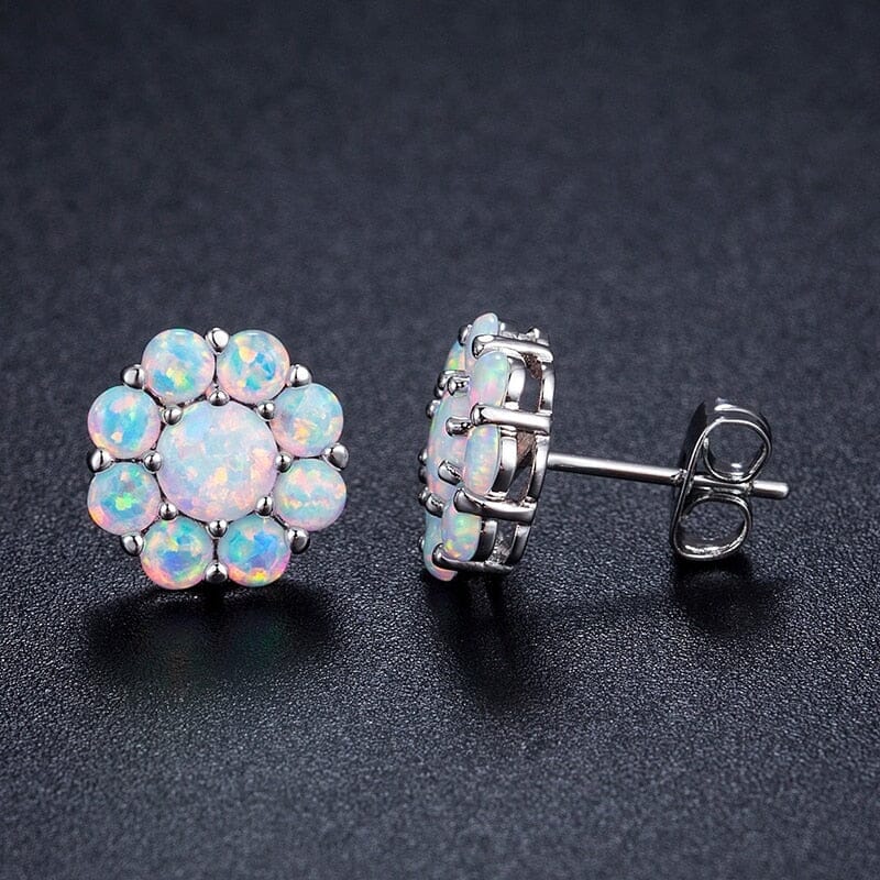 Flower Fire Opal Stud EarringEarrings