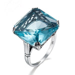 Blue Aquamarine Ring - 925 Sterling SilverRing8Aquamarine