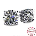 Genuine Diamond Stud Earrings - 925 Sterling SilverEarrings