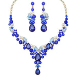 Blue Sapphire Necklace Earring SetEarrings2pcs Set Royal Blue