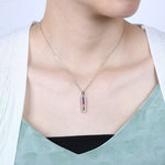 Shiny Multicolor Rainbow Crystals Necklace - 925 Sterling SilverNecklace