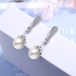 Elegant Party Freshwater Pearl Dangle Earrings - 925 Sterling SilverEarrings