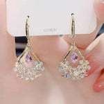 Luxury Water Drop Flower Amethyst Zircon EarringsEarringsPurple