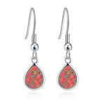 Orange Fire Opal Silver Wedding Party Earrings 1 1/4"Earrings