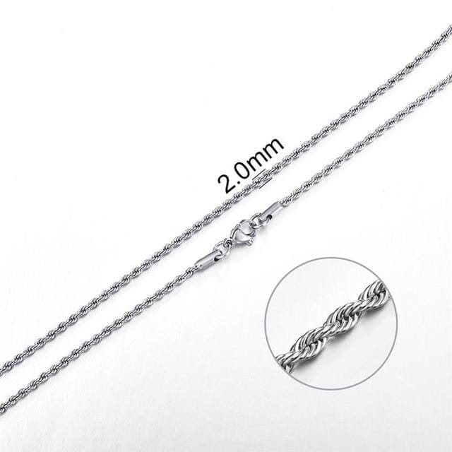 Rope Stainless Steel Chain NecklaceChain