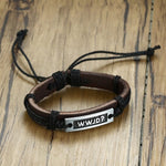 WWJD Leather What Would Jesus Do Cuff Bangle BraceletBracelet