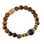 Natural Tiger Eye Lucky Stone Mantra Prayer Beads BraceletBracelet